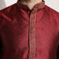 Sojanya Men Red Embroidered Straight Kurta | Swadesiicart