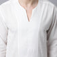 Even Apparels White Pure Cotton Round Neck Slit Kurta | Swadesiicart