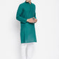 Even Apparels Green Rayon Men's Kurta With Band Collar | Swadesiicart