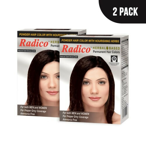 Radico Natural Herbal Based Permanent Hair Color - Dark Brown - Swadesiicart