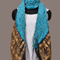 Dark Blue and Blue Bandhani Kanchipuram Silk Handloom Dupatta with Border Design - Global Threads | Swadesiicart