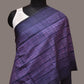Dark Blue and Pink Shibori Silk Handloom Stole with Checks Design - Global Threads | Swadesiicart