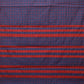 Dark Blue and Red Bamboo Cotton Saree with Big Checks Design No Blouse - Global Threads | Swadesiicart