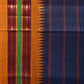 Dark Blue Narayanpet Cotton Handloom Saree with Strips Design No Blouse - Global Threads | Swadesiicart