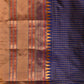 Dark Blue Narayanpet Silk Handloom Saree with Checks Design No Blouse - Global Threads | Swadesiicart