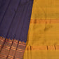 Dark Blue Narayanpet Silk Handloom Saree with Checks Design No Blouse - Global Threads | Swadesiicart