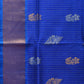 Dark Blue Uppada Silk Handloom Saree with Body Buta and Checks Design - Global Threads | Swadesiicart