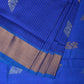 Dark Blue Uppada Silk Handloom Saree with Body Buta and Checks Design - Global Threads | Swadesiicart