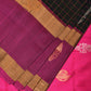 Dark Green and Purple Uppada Silk Handloom Saree with Checks and Body Buta Design - Global Threads | Swadesiicart