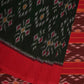 Dark Green and Red Pochampally Ikat Cotton Handloom Saree with All Over Design - Global Threads | Swadesiicart