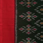 Dark Green and Red Pochampally Ikat Cotton Handloom Saree with All Over Design - Global Threads | Swadesiicart