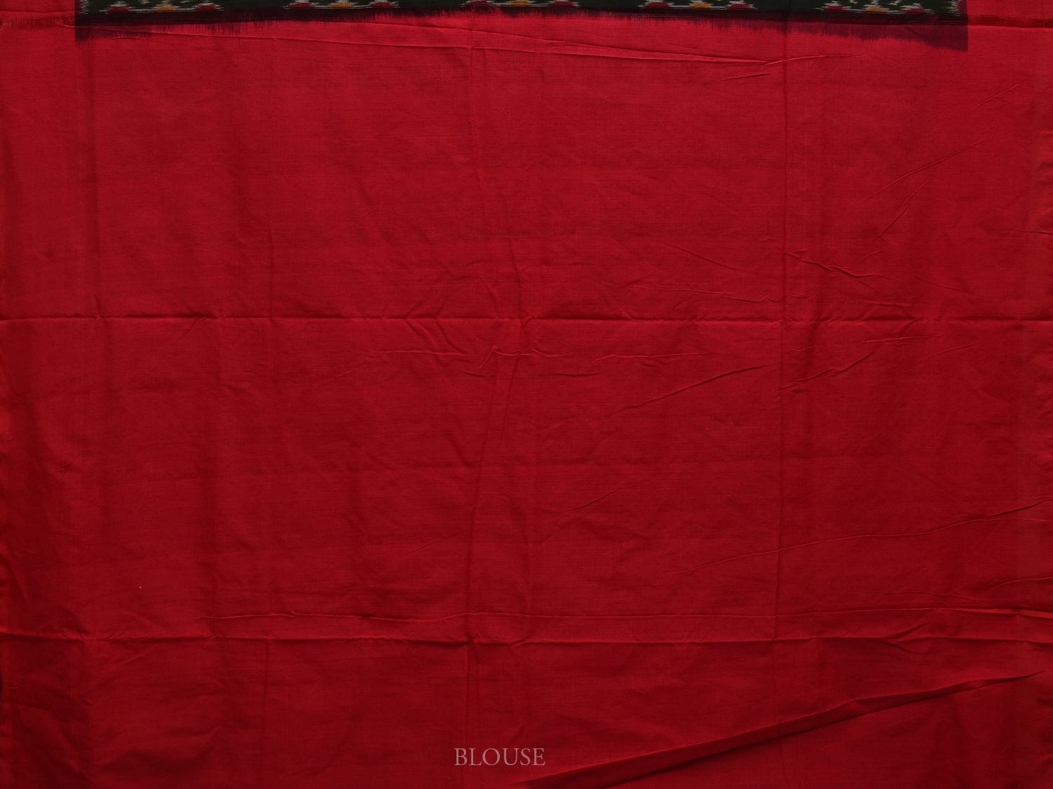 Dark Green and Red Pochampally Ikat Cotton Handloom Saree with All Over Design - Global Threads | Swadesiicart