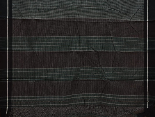 Dark Green ilkal Cotton Handloom Saree with Checks Design No Blouse - Global Threads | Swadesiicart