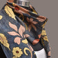 Dark Grey Kalamkari Hand Painted Sico Stole with Floral Design - Global Threads | Swadesiicart