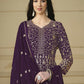 Wine Purple Embroidered Trendy Style Anarkali Suit - Emponline | Swadesiicart