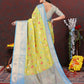 Lorenvalley Fashion Yellow Cotton Woven Design Zari Meenakari Weaving Saree - Swadesiicart
