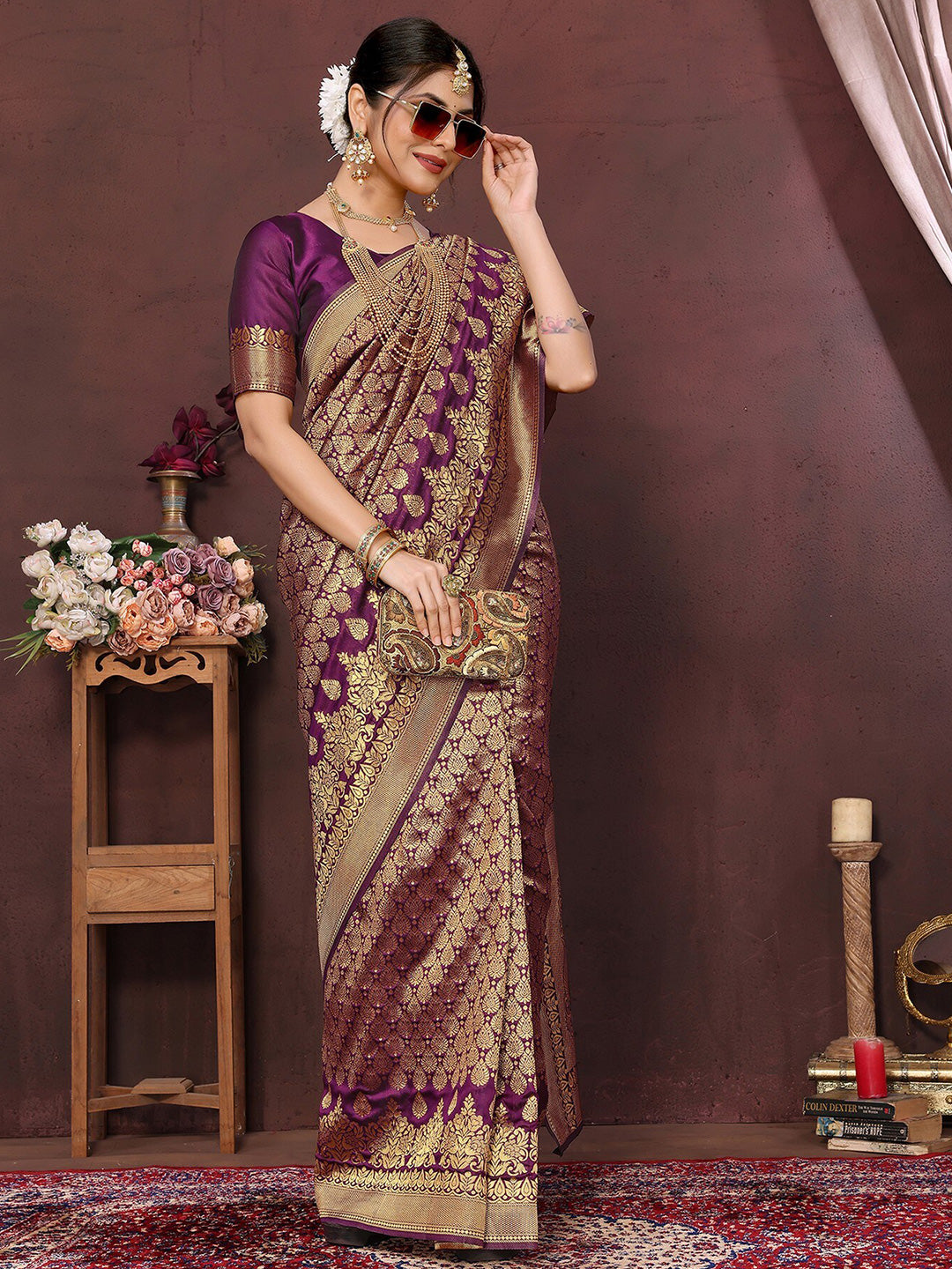 Kalini Ethnic Woven Design Zari Banarasi Saree | Swadesiicart