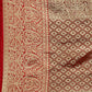 Mitera Teal Blue & Golden Ethnic Motifs Banarasi Saree with Zari Border | Swadesiicart
