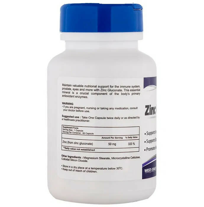 Healthvit Zinc Gluconate Capsules - Swadesiicart