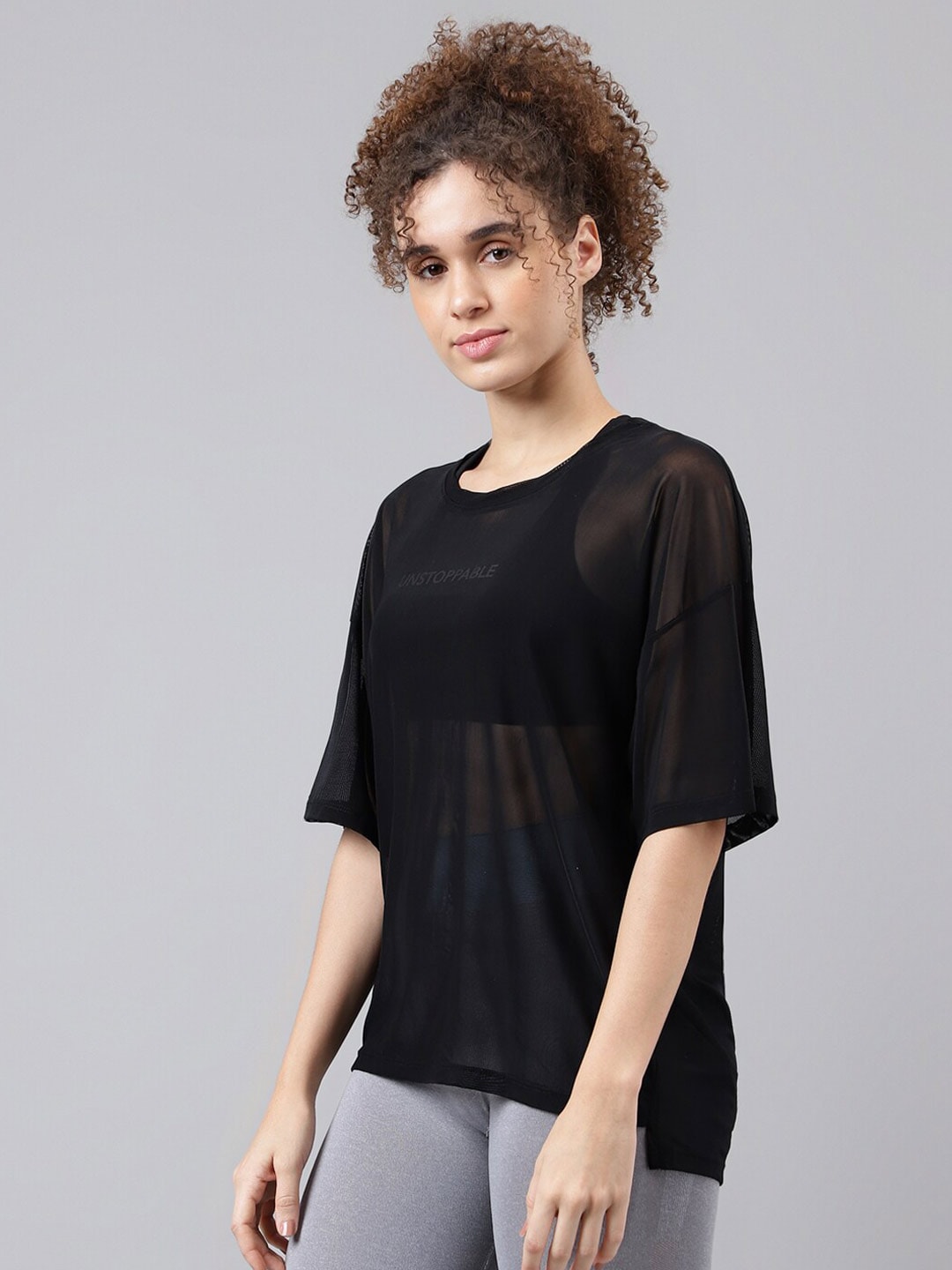 MKH Typography Printed Relaxed Fit Sheer Dri-FIT T-shirt - Swadesiicart