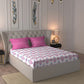 MYTRIDENT Moments Pink White Ethnic Pure Cotton 120 TC Queen Bedsheet Pillow Covers - Swadesiicart