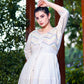 Aayaa Designer Multi Thread Hand Work Khadi Cotton One Piece Dress - Off White