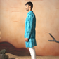 Breezy Leaves Print Cotton Nehru Jacket Set by Hilo Design