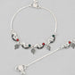 VOJ Set of 2 Silver Plated Meenakari Multi Color Anklet - Swadesiicart