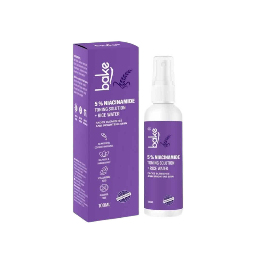 Bake 5% Niacinamide Toner With Fermented Rice Water | Swadesiicart