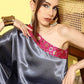 InWeave Women's Grey Pink Brocade Satin Oneshoulder Kurta Set - Swadesiicart