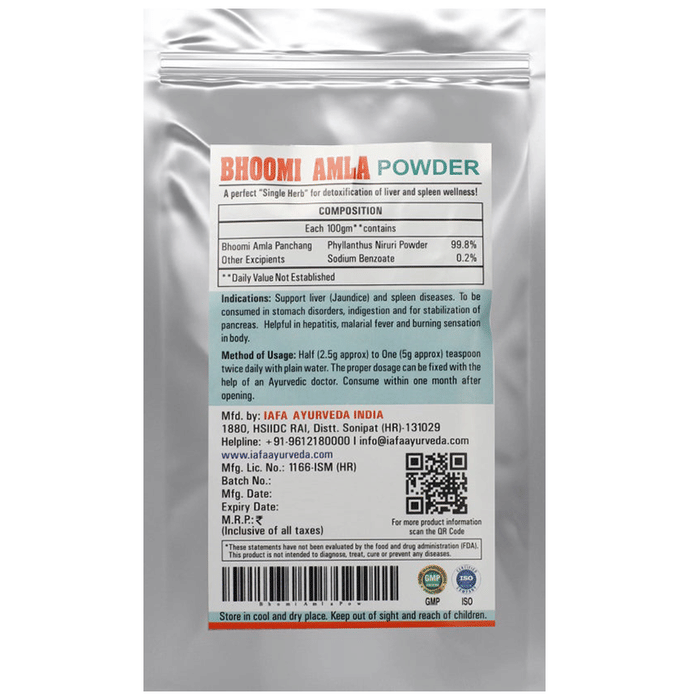 Iafa Ayuveda Bhoomi Amla Powder | Swadesiicart