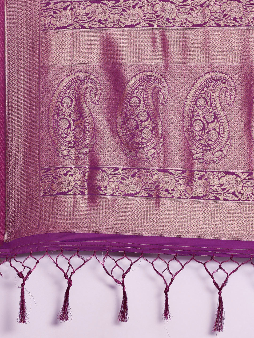 Saree Mall Purple Ethnic Motifs Zari Silk Blend Banarasi Saree | Swadesiicart