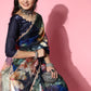 Tikhi Imli Navy Blue Saree with Zari border | Swadesiicart