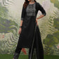 Vishudh Black Printed Regular Kurta with Trouser & Dupatta - Swadesiicart