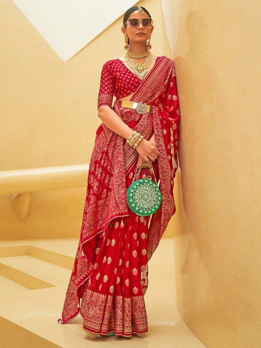 Anouk Woven Design Zari Organza Banarasi Saree | Swadesiicart