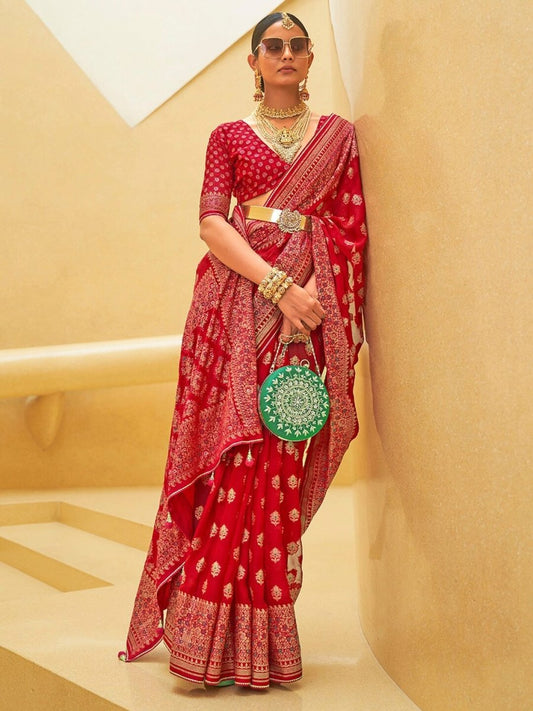 Anouk Woven Design Zari Organza Banarasi Saree | Swadesiicart