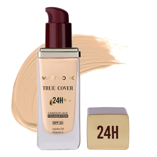 Matt Look True Cover Camouflage 24Hrs Long Stay Foundation - Sun Beige - Swadesiicart