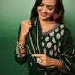 Green Georgette Handwork Unstitched Dress Material - Hanika | Swadesiicart