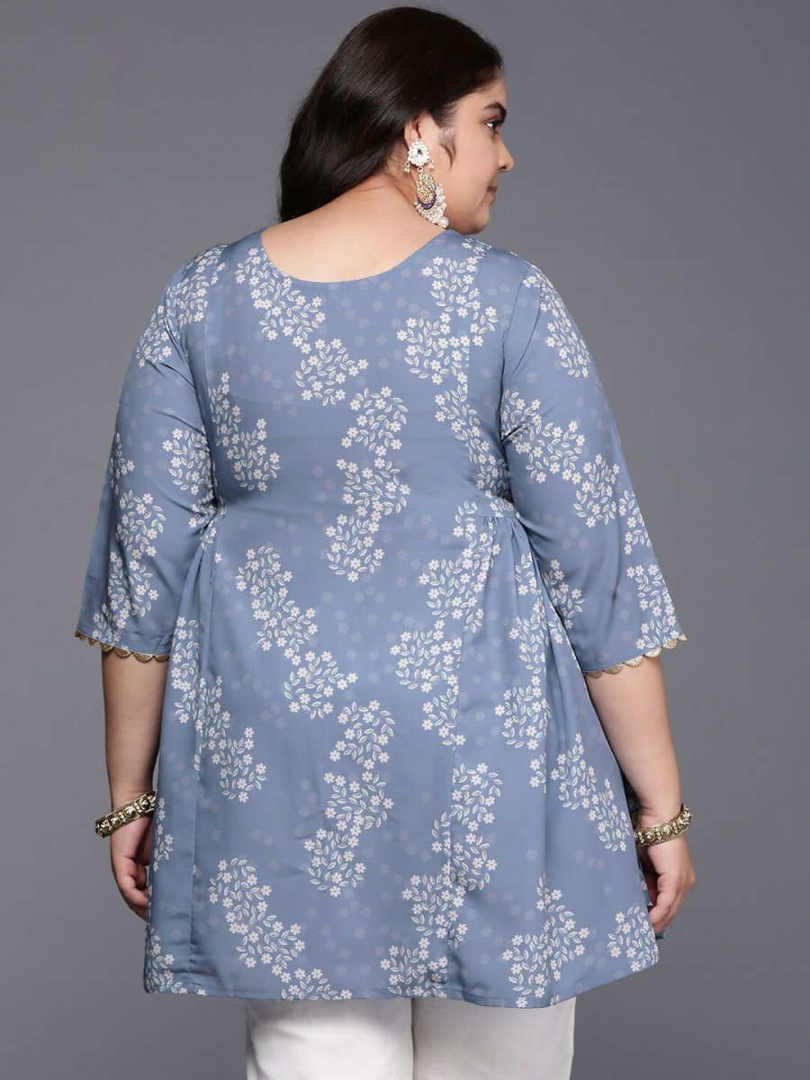 Ahalyaa Women's Traditional wear Tunic - Grey | Swadesiicart