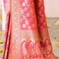 Joban Fashion Pink Peach Soft Pure Handloom Banarasi Silk Saree | Swadesiicart