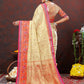 Lorenvalley Fashion Cream Kanjivaram Silk Woven Design with Zari Weaving Saree - Swadesiicart