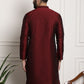 Sojanya Men Maroon Printed Straight Kurta | Swadesiicart