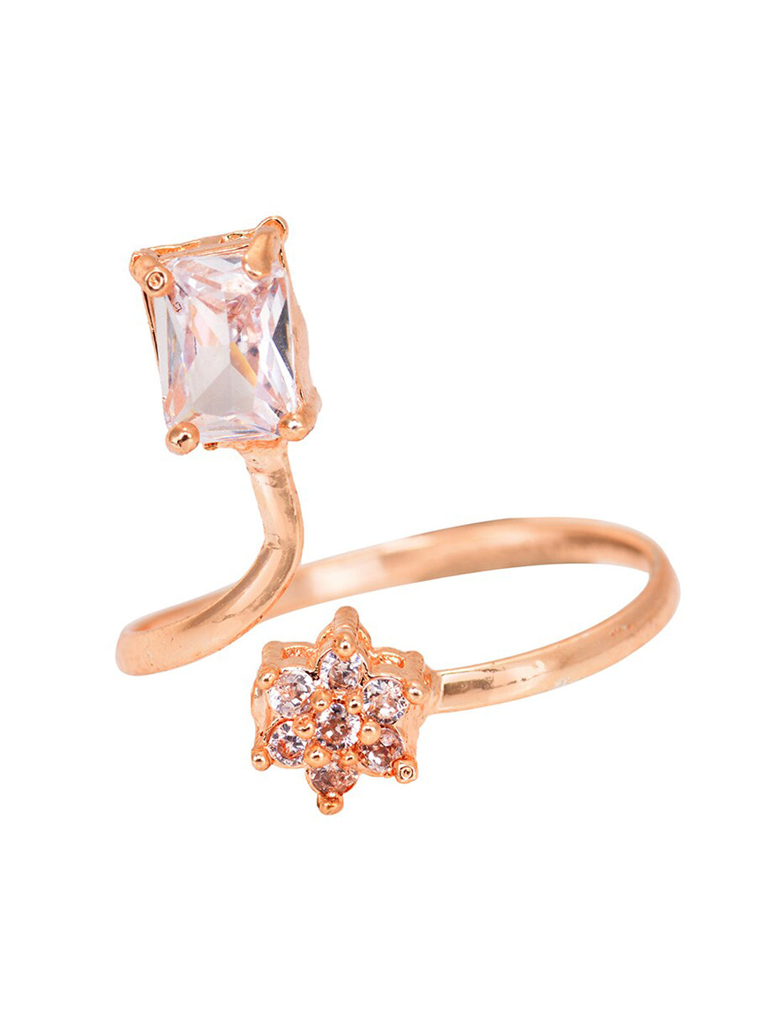 Saraf RS Jewellery Rose Gold-Polished AD Studded Designer Jewellery Set - Swadesiicart