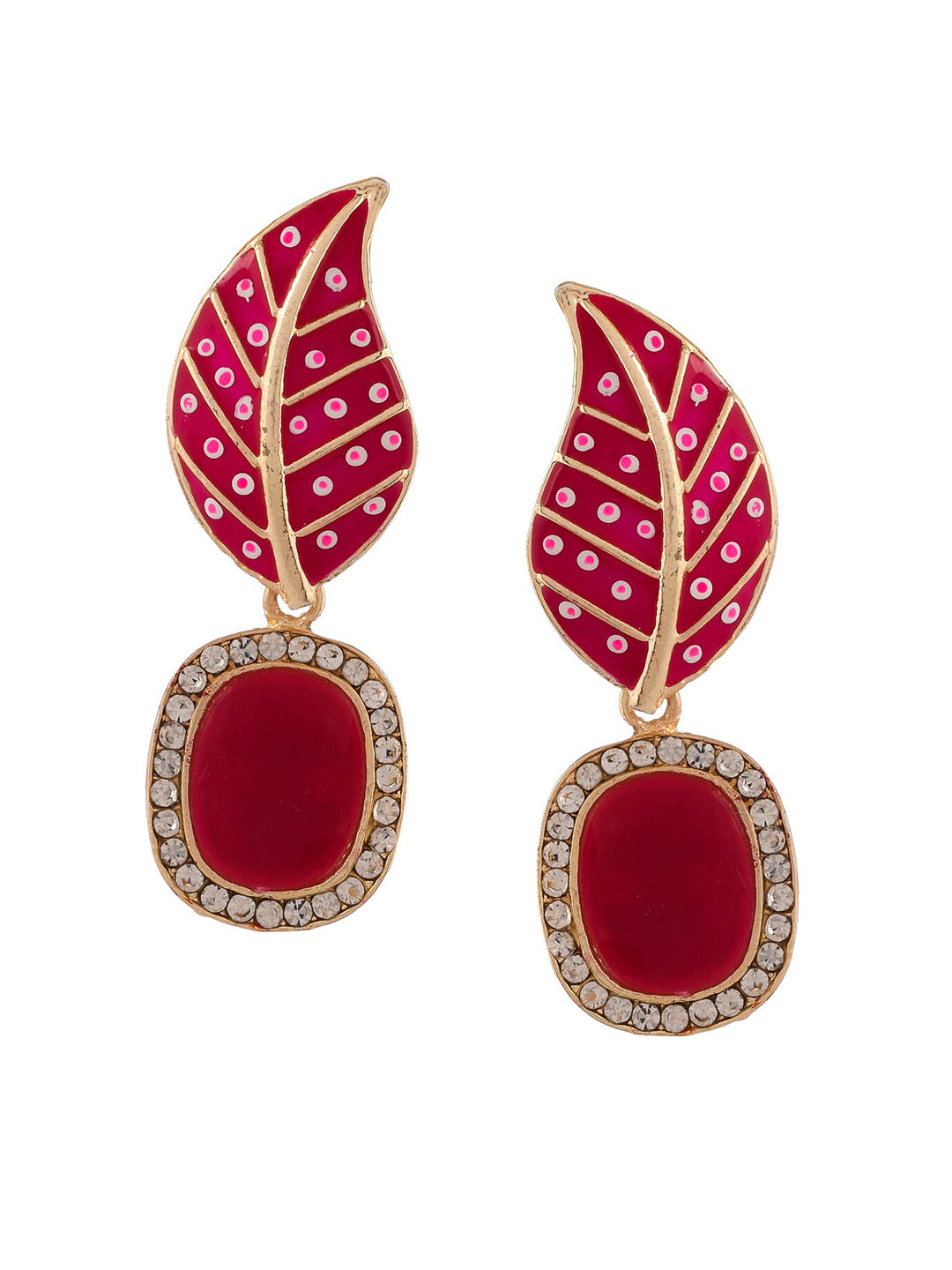 Shoshaa Set of 2 Gold-Polished Handcrafted Contemporary Drop Earrings | Swadesiicart
