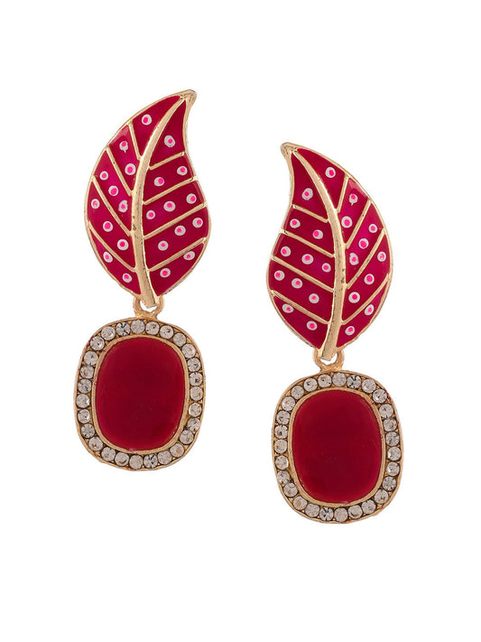 Shoshaa Set of 2 Gold-Polished Handcrafted Contemporary Drop Earrings | Swadesiicart
