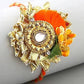 Zardosi Flower Design Rakhi & Kaju Katli Box | Swadesiicart