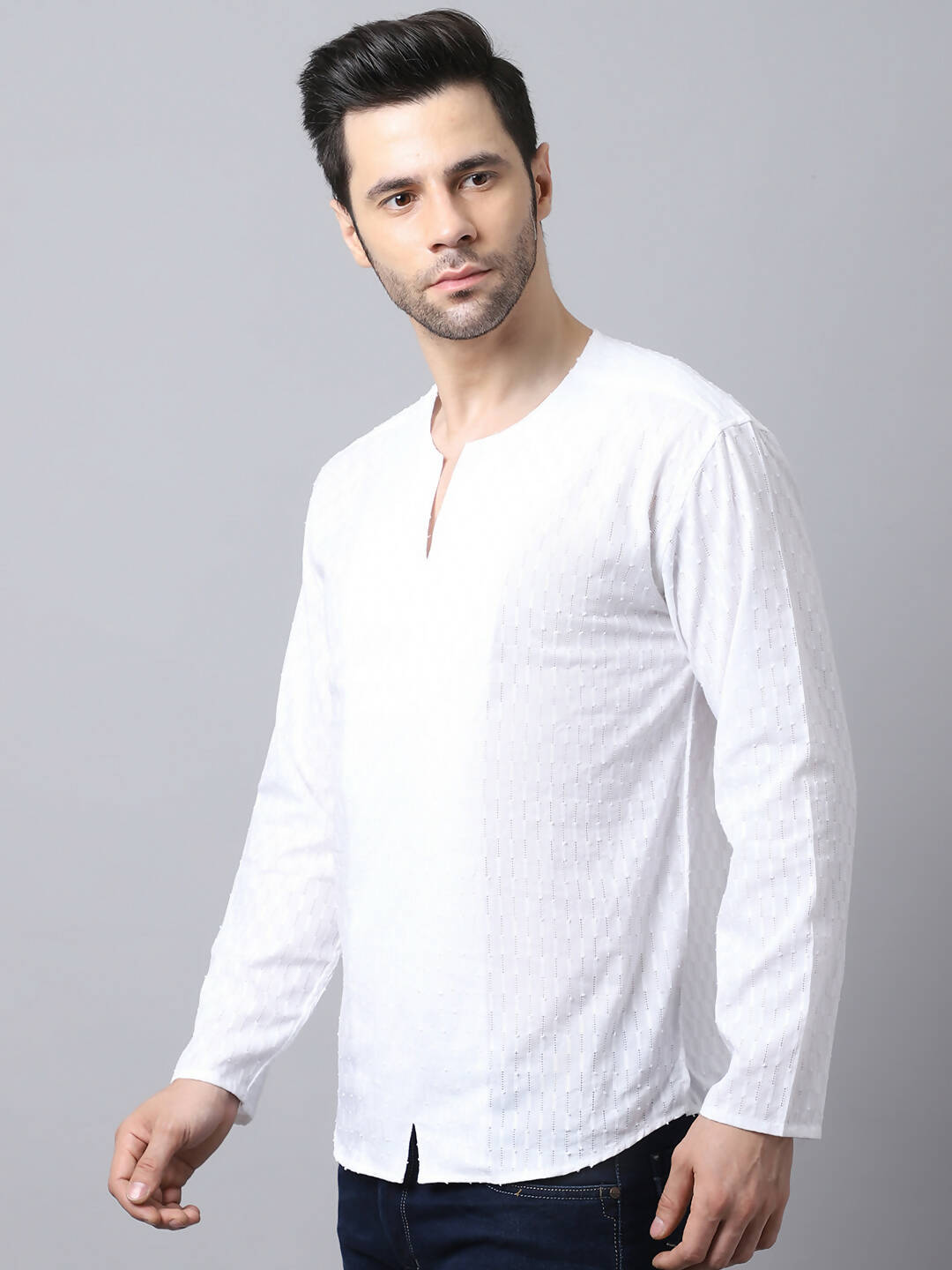 Even Apparels White Pure Cotton Embroided Men's Kurta (STR078) | Swadesiicart