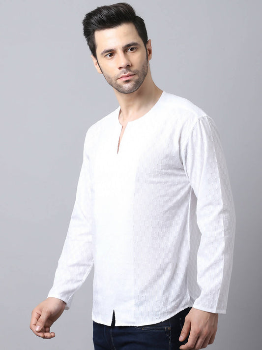 Even Apparels White Pure Cotton Embroided Men's Kurta (STR078) | Swadesiicart