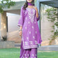 BulBul Meher Purple Rayon Kurta Set with Dupatta - Swadesiicart