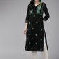 ADA Ethnic Motifs Embroidered Chikankari Cotton Straight Kurta
